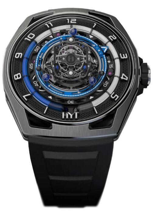 Replica HYT Conical Tourbillon Titanium Blue H03068-A Watch